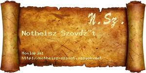 Notheisz Szovát névjegykártya